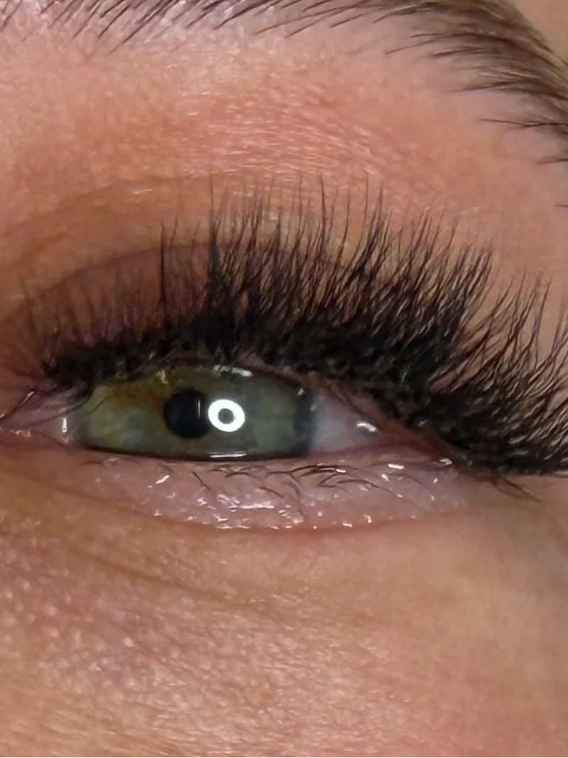 Wispy volume lash extensions, close up